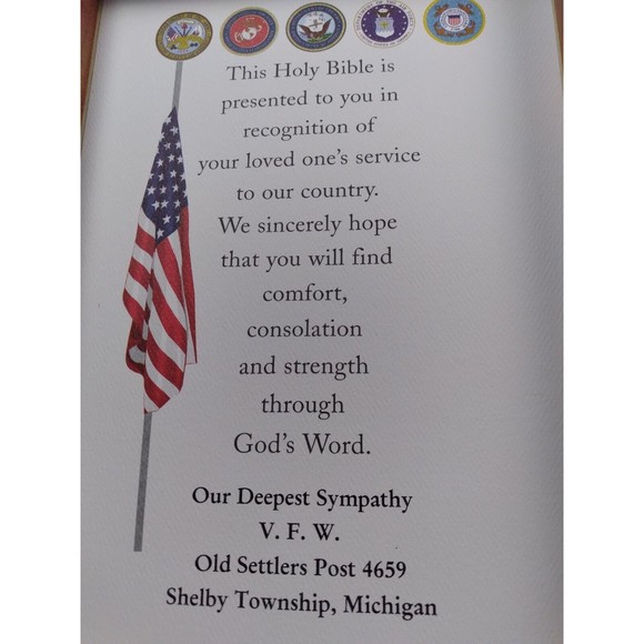 Vtg White Leather Service Recognition Holy Bible 1991 King James Wooden Case EC - Picture 9 of 12